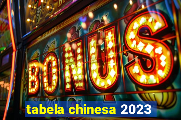 tabela chinesa 2023